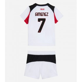 AC Milan Santiago Gimenez #7 Borte skjorte til barn 2025-26 Kortermet (+ korte bukser)